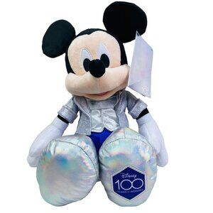 Disney 100 Years of Wonder Platinum Anniversary Mickey Mouse Plush 17" New